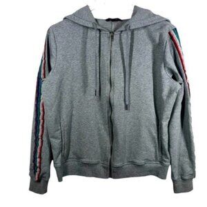 Lea & Viola by Anthropologie | Rainbow Sparkle Stripe Zipper Hoodie Size Medium